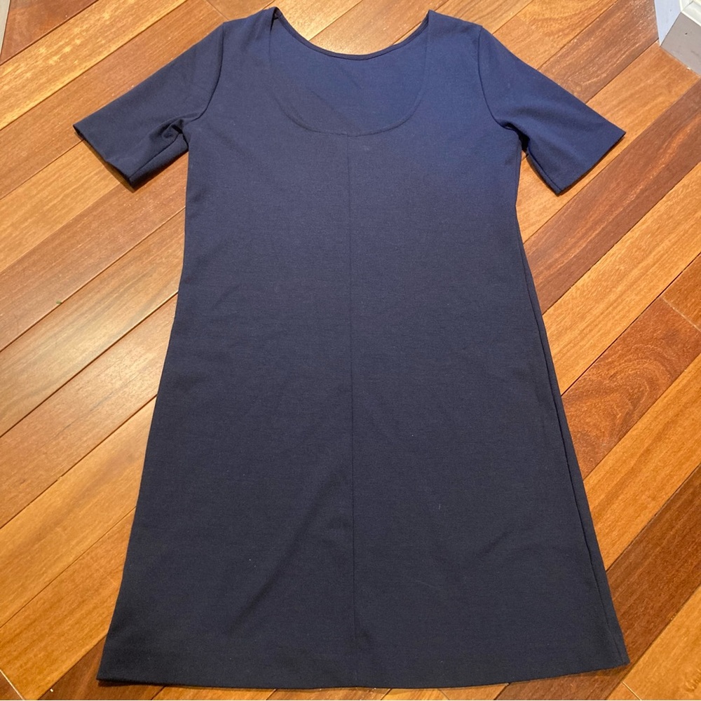 GAP Women’s Navy Blue A-Line Dress Midi Scoop Neck Scoop Back Size XS